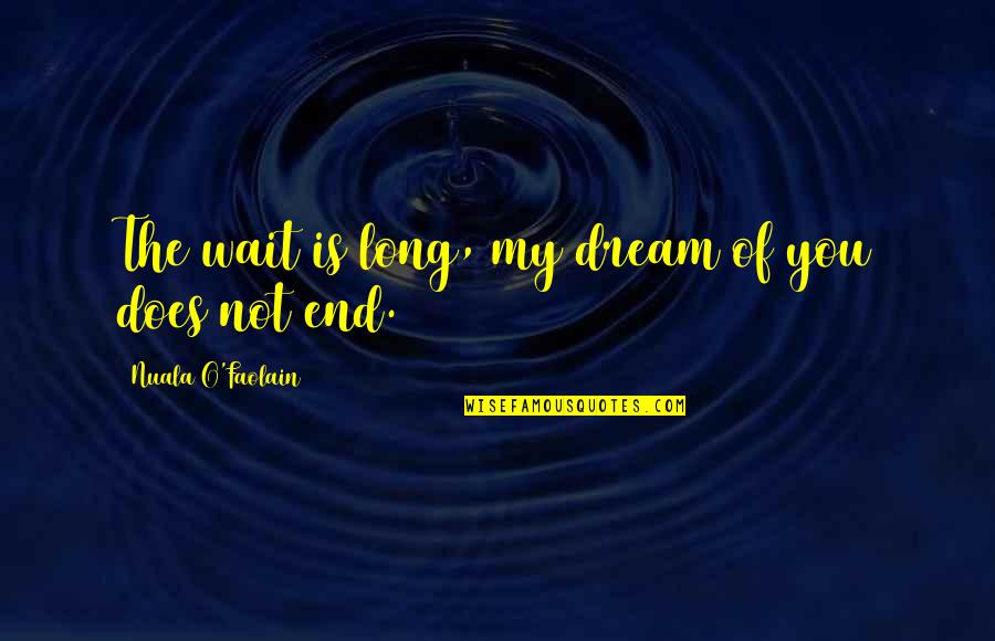 Transcendentalist Quotes By Nuala O'Faolain: The wait is long, my dream of you