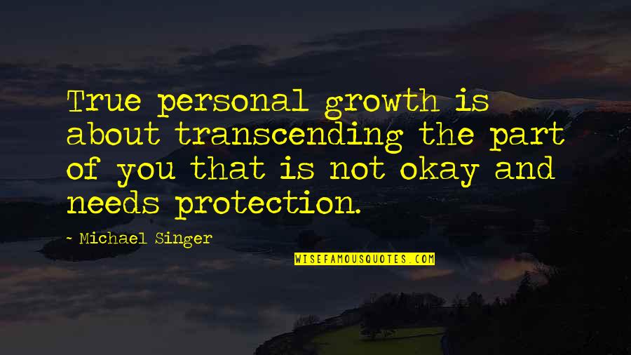 Transcending Quotes By Michael Singer: True personal growth is about transcending the part