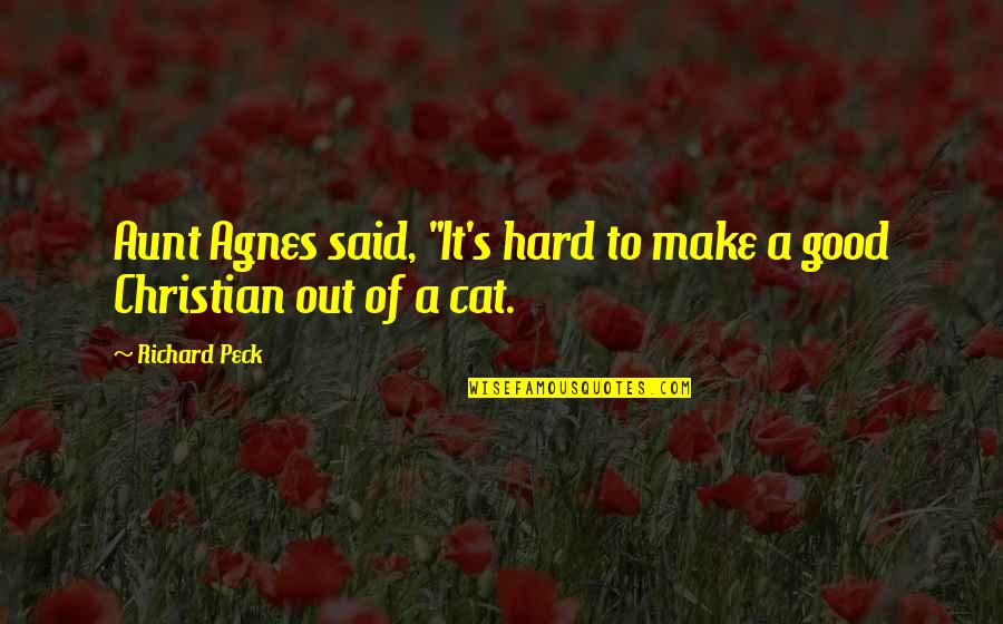 Transeuntes In English Quotes By Richard Peck: Aunt Agnes said, "It's hard to make a