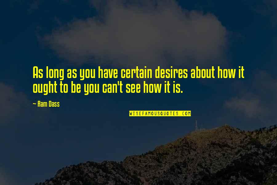 Transeuntes Quotes By Ram Dass: As long as you have certain desires about