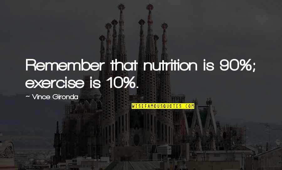 Transformadas De Galileo Quotes By Vince Gironda: Remember that nutrition is 90%; exercise is 10%. Transformadas De Galileo Quotes By Vince Gironda: Remember that nutrition is 90%; exercise is 10%.