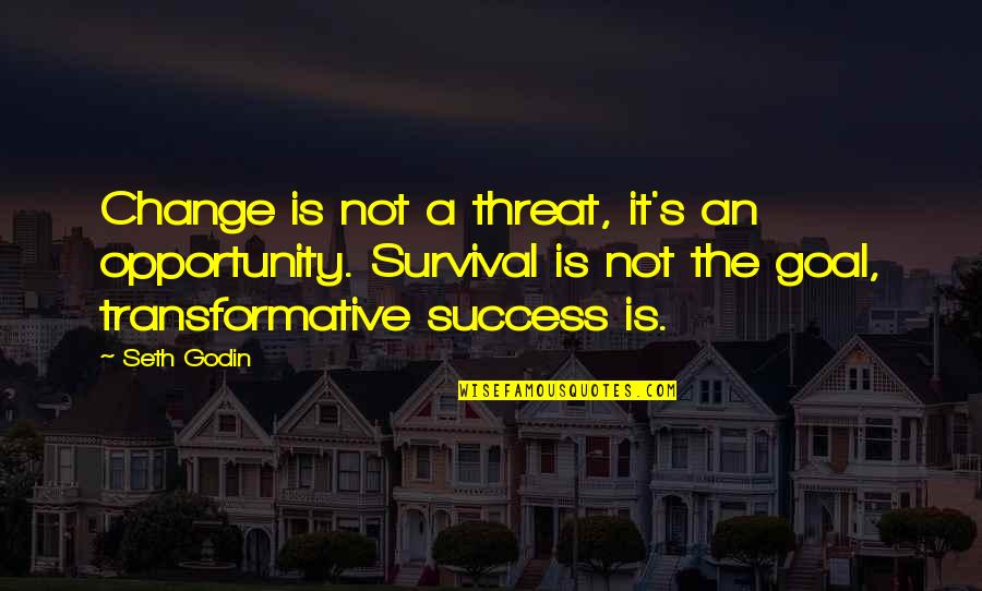Transformative Change Quotes By Seth Godin: Change is not a threat, it's an opportunity.