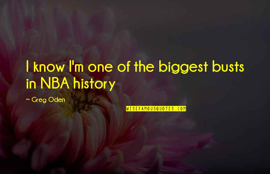 Transformative Understanding Quotes By Greg Oden: I know I'm one of the biggest busts