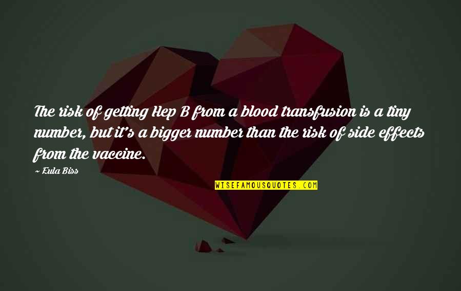 Transfusion Quotes By Eula Biss: The risk of getting Hep B from a