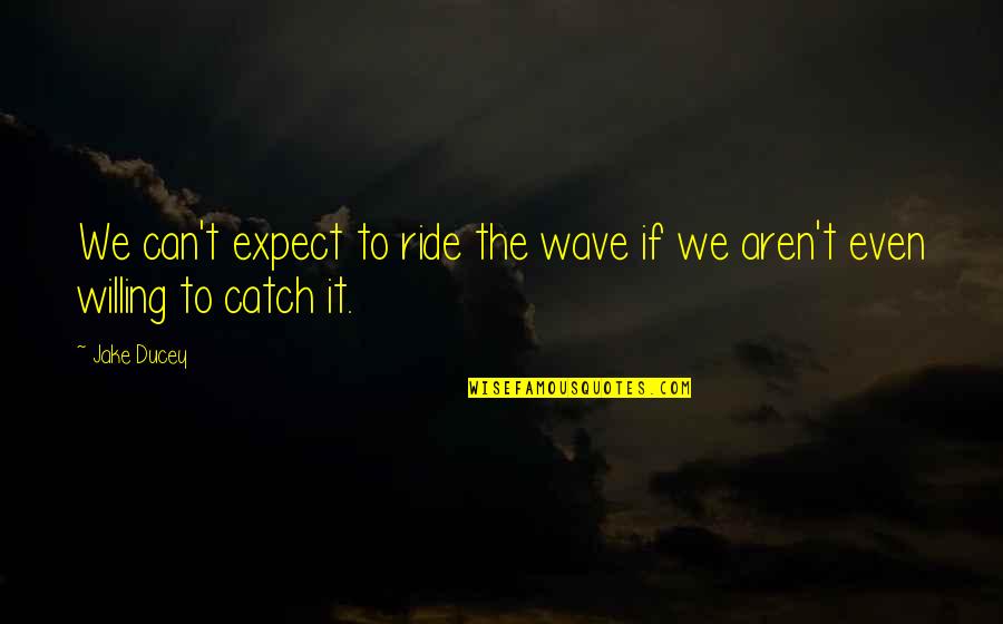 Transfuzija Je Quotes By Jake Ducey: We can't expect to ride the wave if
