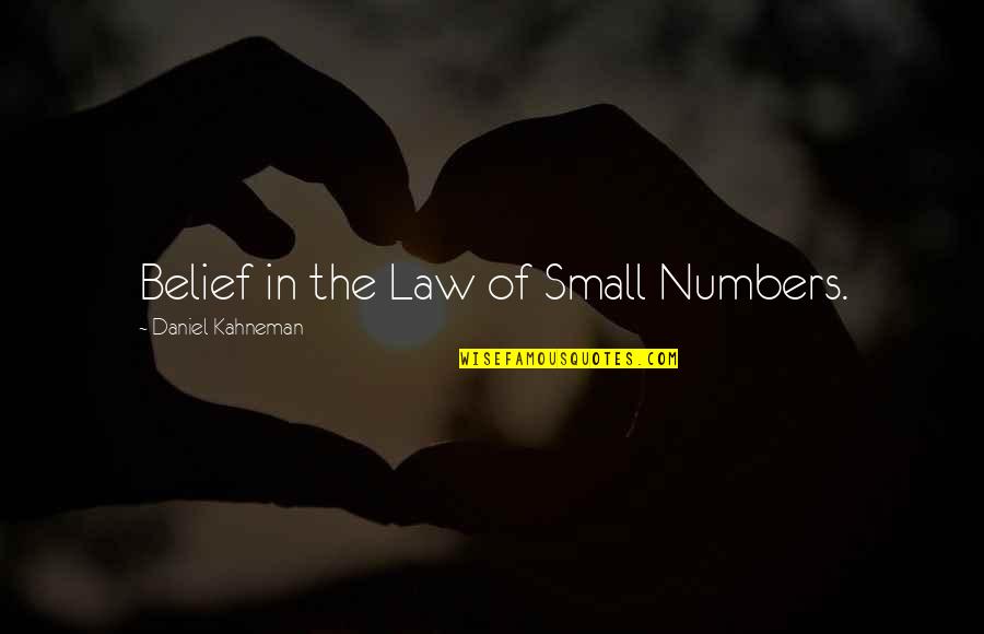 Transitional Fossils Quotes By Daniel Kahneman: Belief in the Law of Small Numbers.