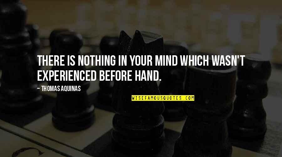 Transitoriness Quotes By Thomas Aquinas: There is nothing in your mind which wasn't