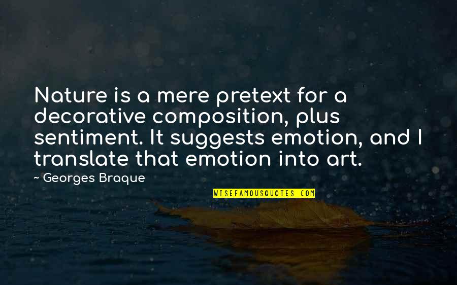 Translate Into Quotes By Georges Braque: Nature is a mere pretext for a decorative