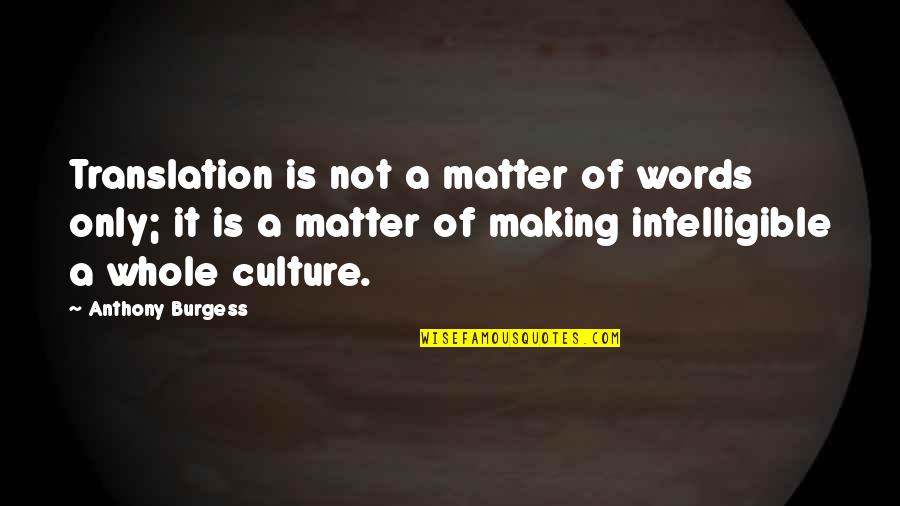 Translating Words Quotes By Anthony Burgess: Translation is not a matter of words only;