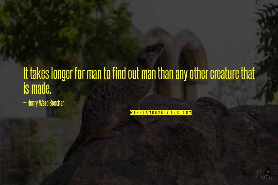 Transluscent Quotes By Henry Ward Beecher: It takes longer for man to find out