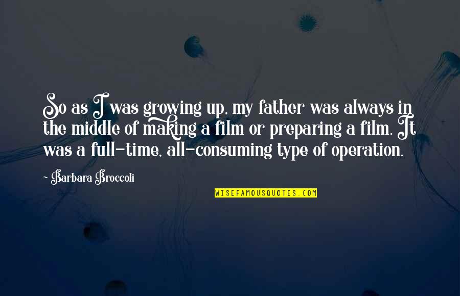 Transmigrating Quotes By Barbara Broccoli: So as I was growing up, my father