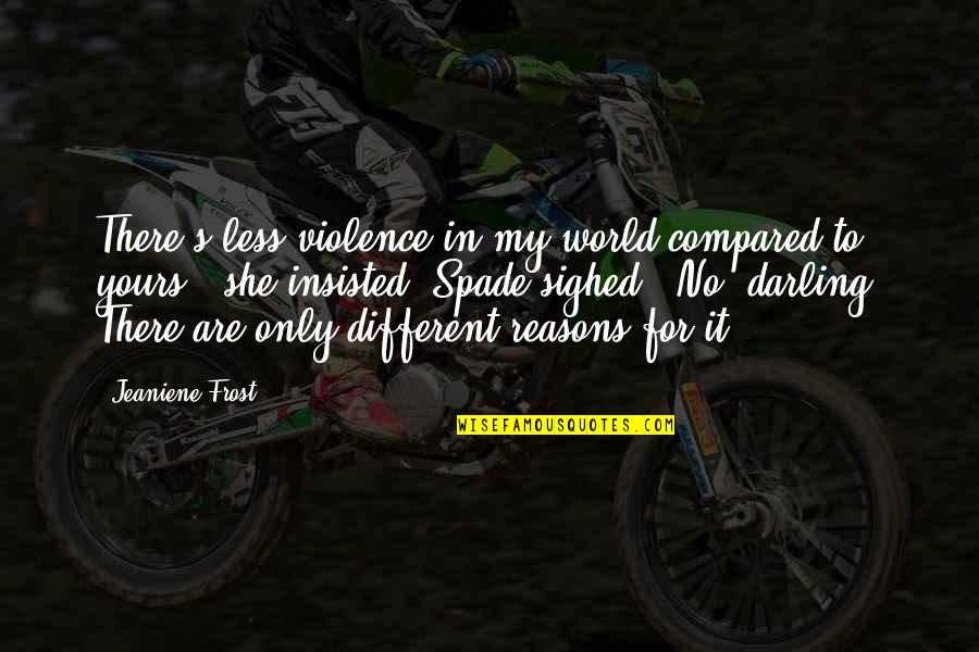 Transmissible Venereal Tumors Quotes By Jeaniene Frost: There's less violence in my world compared to