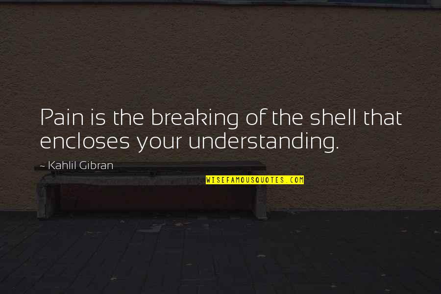 Transmitting Utility Quotes By Kahlil Gibran: Pain is the breaking of the shell that