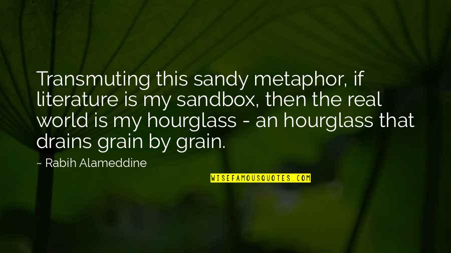 Transmuting Quotes By Rabih Alameddine: Transmuting this sandy metaphor, if literature is my