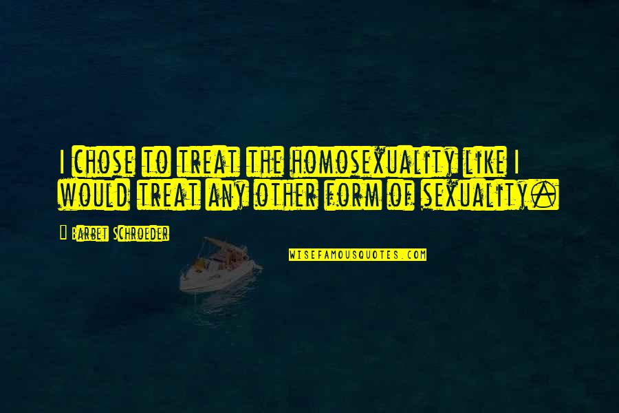 Transparent Overlay Quotes By Barbet Schroeder: I chose to treat the homosexuality like I