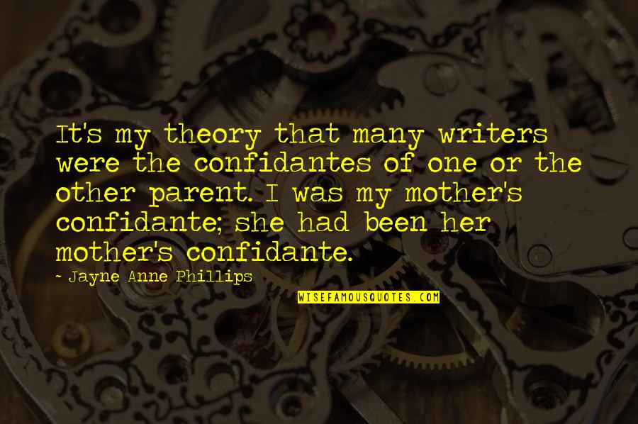 Trantor Library Quotes By Jayne Anne Phillips: It's my theory that many writers were the Trantor Library Quotes By Jayne Anne Phillips: It's my theory that many writers were the
