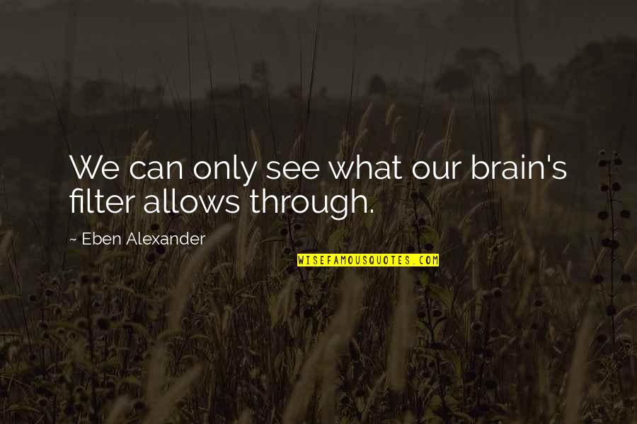 Trantor Quotes By Eben Alexander: We can only see what our brain's filter