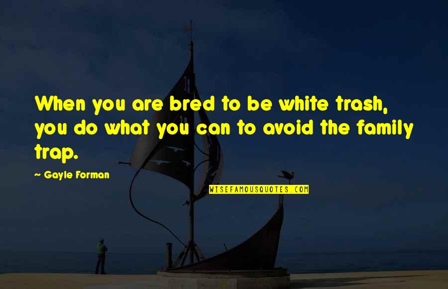 Trap Quotes By Gayle Forman: When you are bred to be white trash,