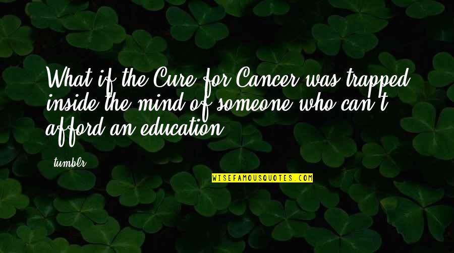 Trapped Mind Quotes By Tumblr: What if the Cure for Cancer was trapped Trapped Mind Quotes By Tumblr: What if the Cure for Cancer was trapped