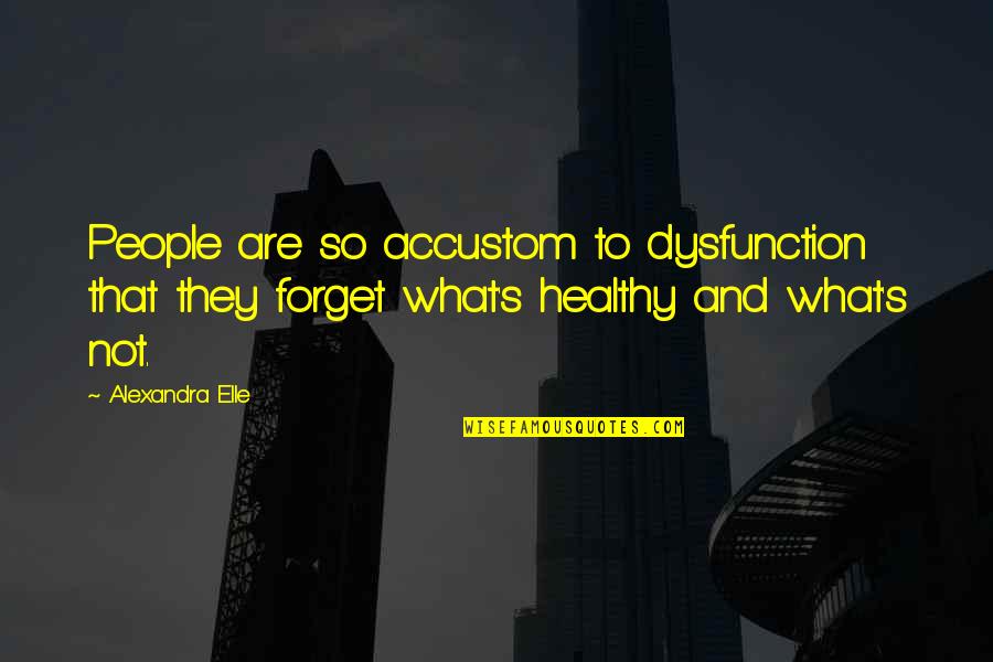 Trasformazione Sinonimo Quotes By Alexandra Elle: People are so accustom to dysfunction that they Trasformazione Sinonimo Quotes By Alexandra Elle: People are so accustom to dysfunction that they
