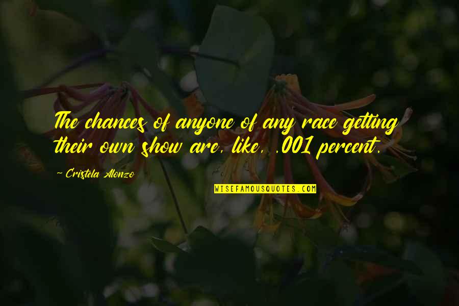 Trasteo Quotes By Cristela Alonzo: The chances of anyone of any race getting