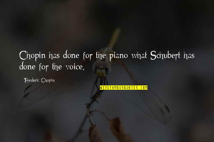 Trasvina Y Quotes By Frederic Chopin: Chopin has done for the piano what Schubert Trasvina Y Quotes By Frederic Chopin: Chopin has done for the piano what Schubert