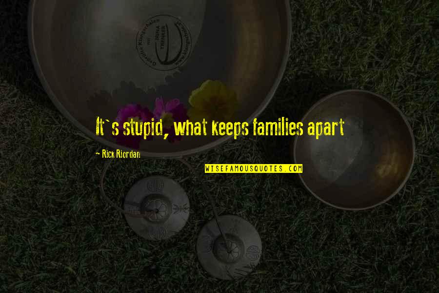 Tratores Solis Quotes By Rick Riordan: It's stupid, what keeps families apart Tratores Solis Quotes By Rick Riordan: It's stupid, what keeps families apart