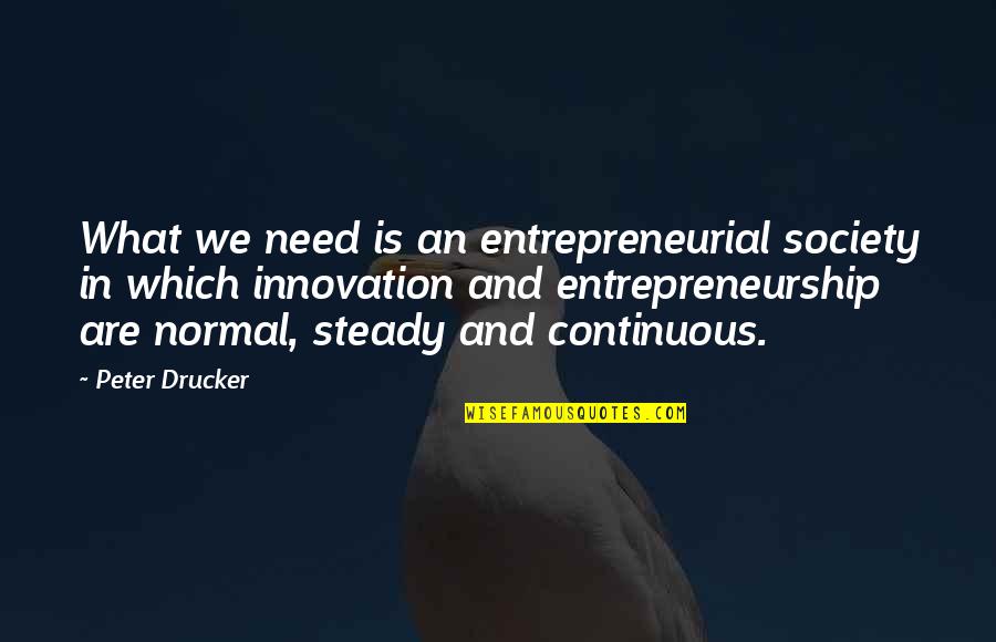 Trautmann Movie Quotes By Peter Drucker: What we need is an entrepreneurial society in Trautmann Movie Quotes By Peter Drucker: What we need is an entrepreneurial society in