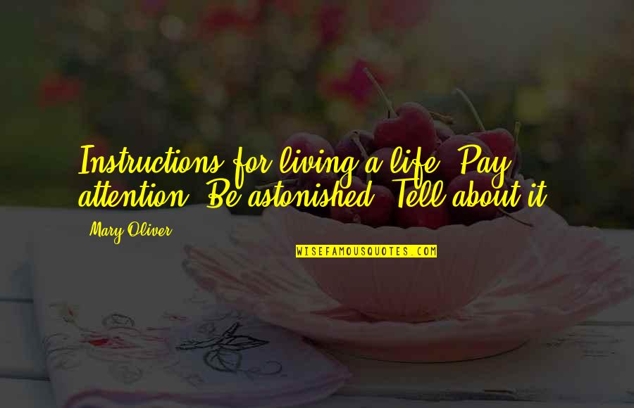 Travel Far And Wide Quotes By Mary Oliver: Instructions for living a life. Pay attention. Be