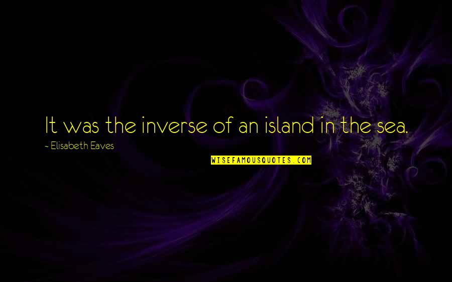Travel Island Quotes By Elisabeth Eaves: It was the inverse of an island in