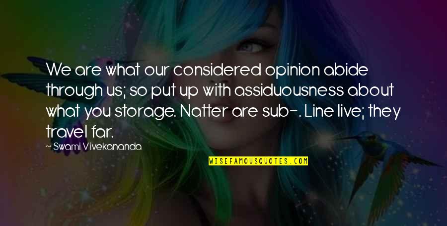 Travel Lines Quotes By Swami Vivekananda: We are what our considered opinion abide through