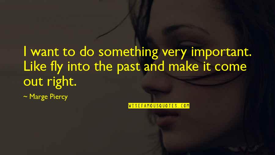 Travel Time Quotes By Marge Piercy: I want to do something very important. Like