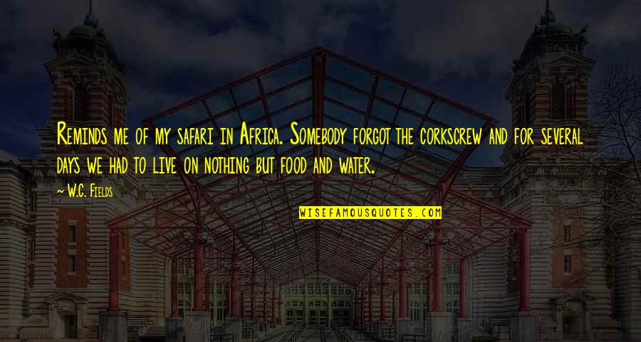 Travel To Africa Quotes By W.C. Fields: Reminds me of my safari in Africa. Somebody