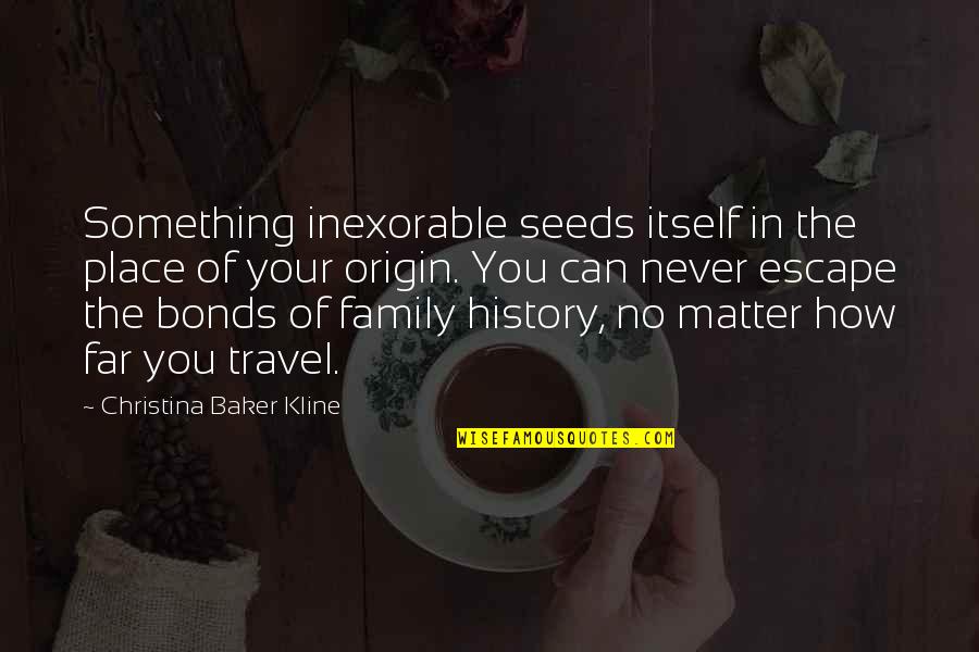 Travel With Family Quotes By Christina Baker Kline: Something inexorable seeds itself in the place of