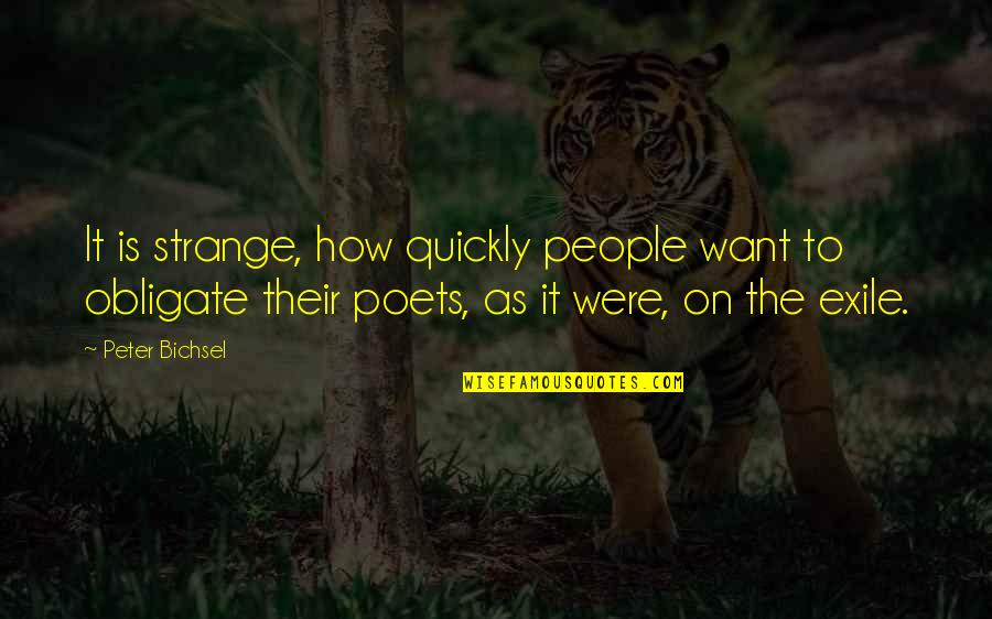 Travelling Adventure Quotes By Peter Bichsel: It is strange, how quickly people want to