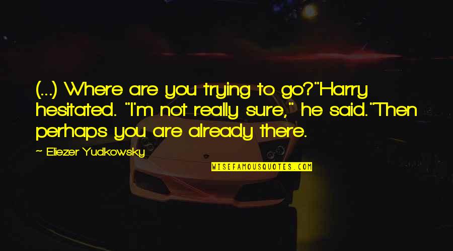 Travelling And Happiness Quotes By Eliezer Yudkowsky: (...) Where are you trying to go?"Harry hesitated.