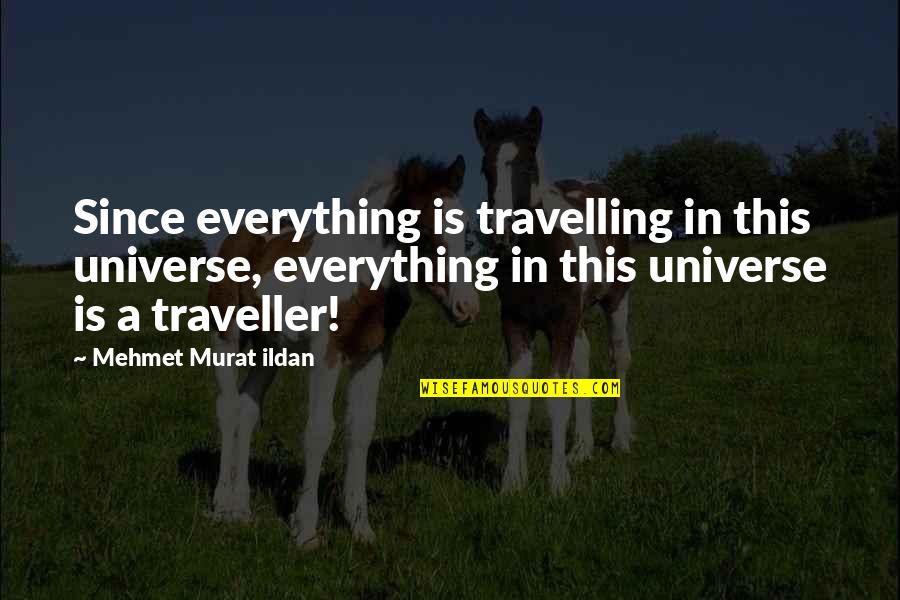 Travelling Quotes By Mehmet Murat Ildan: Since everything is travelling in this universe, everything