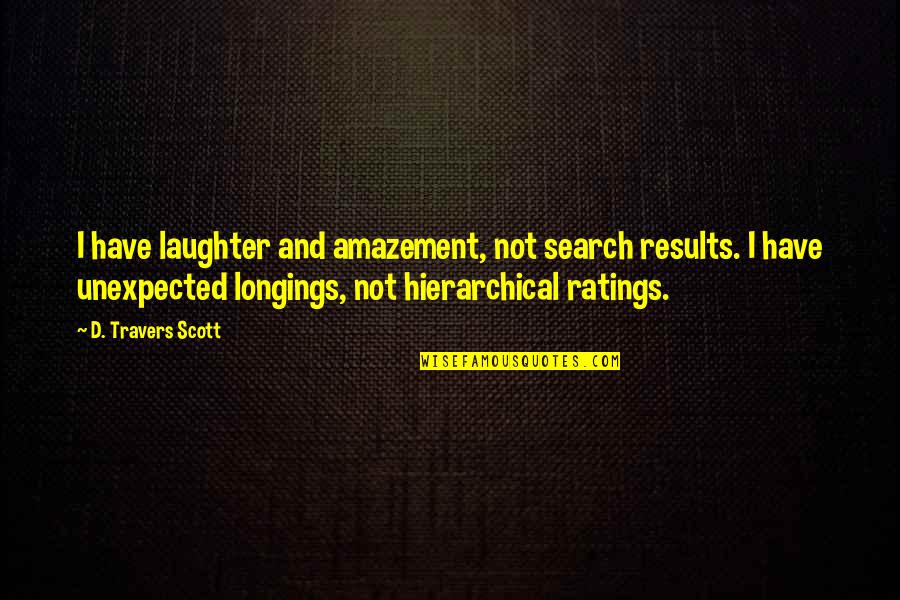 Travers Quotes By D. Travers Scott: I have laughter and amazement, not search results.