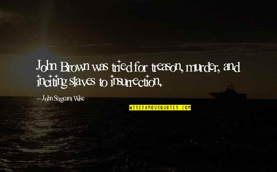 Traversari Mosaici Quotes By John Sergeant Wise: John Brown was tried for treason, murder, and Traversari Mosaici Quotes By John Sergeant Wise: John Brown was tried for treason, murder, and