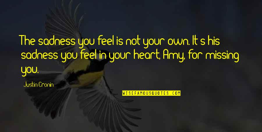 Travesseiro Triangular Quotes By Justin Cronin: The sadness you feel is not your own. Travesseiro Triangular Quotes By Justin Cronin: The sadness you feel is not your own.