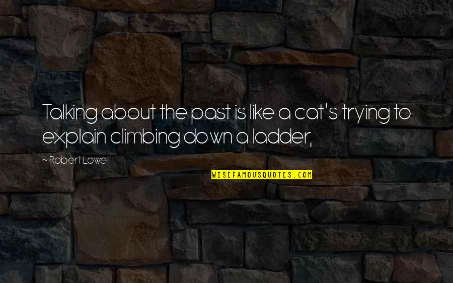 Traviamento Quotes By Robert Lowell: Talking about the past is like a cat's