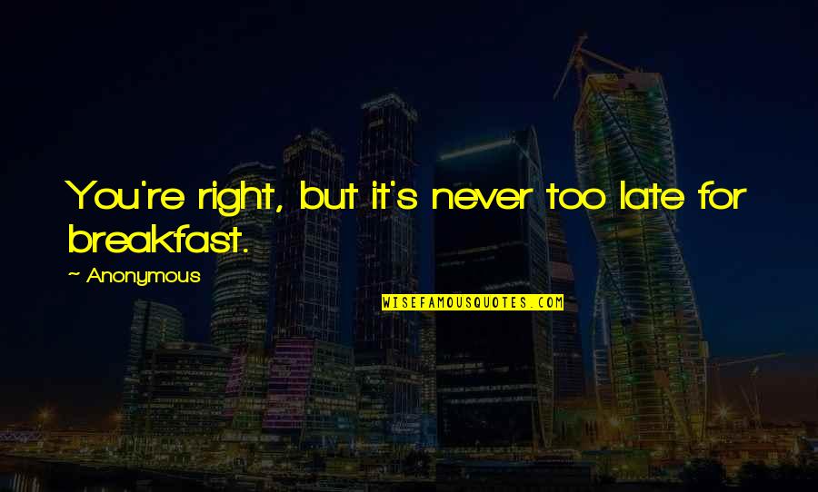 Traviata Opera Quotes By Anonymous: You're right, but it's never too late for