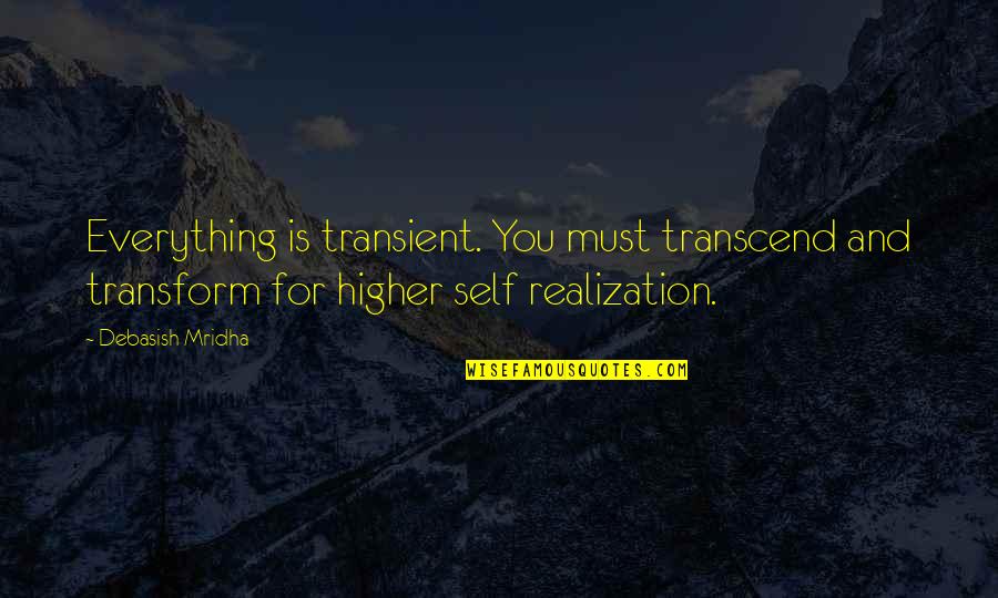 Travis Boersma Quotes By Debasish Mridha: Everything is transient. You must transcend and transform