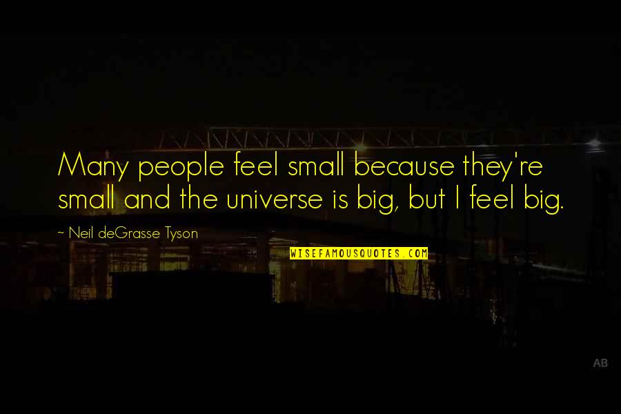 Travling Quotes By Neil DeGrasse Tyson: Many people feel small because they're small and Travling Quotes By Neil DeGrasse Tyson: Many people feel small because they're small and