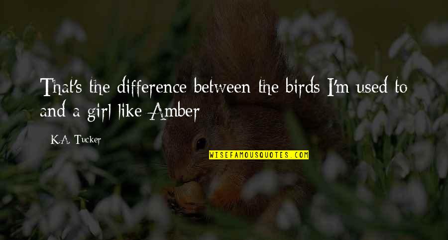 Travoltas Super Quotes By K.A. Tucker: That's the difference between the birds I'm used
