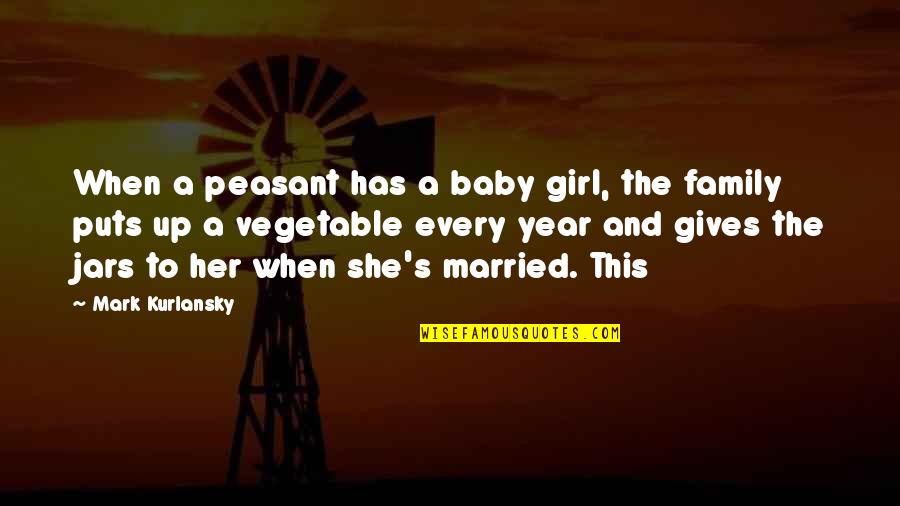 Trbeadlocks Quotes By Mark Kurlansky: When a peasant has a baby girl, the
