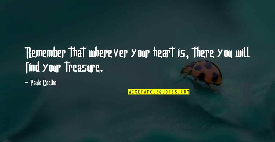 Treasure My Heart Quotes By Paulo Coelho: Remember that wherever your heart is, there you