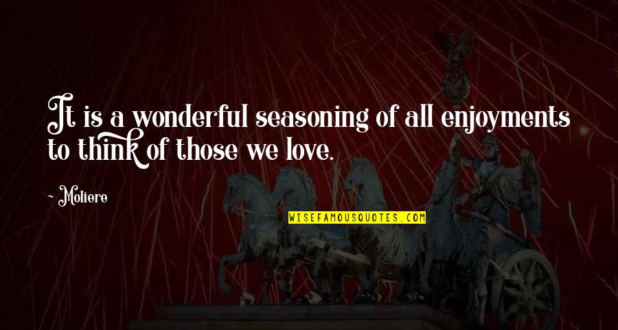 Treasure Proverbs Quotes By Moliere: It is a wonderful seasoning of all enjoyments