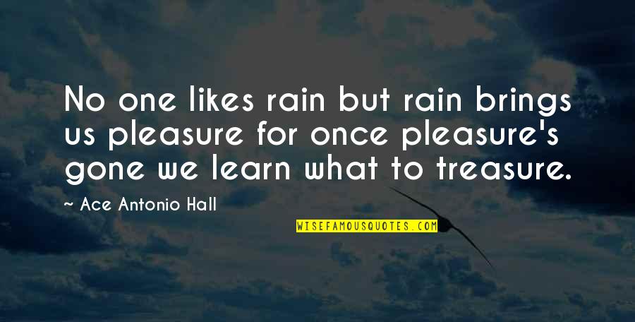 Treasure Quotes And Quotes By Ace Antonio Hall: No one likes rain but rain brings us