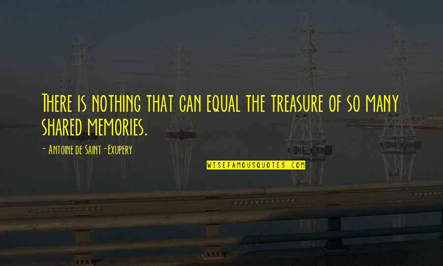 Treasure Your Memories Quotes By Antoine De Saint-Exupery: There is nothing that can equal the treasure